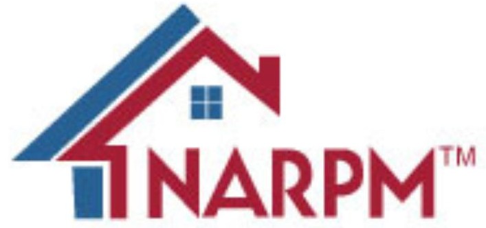 Logo of NARPM, the National Association of Residential Property Managers, featuring a house design in red and blue.