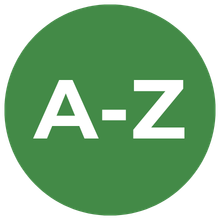 Green circle logo displaying the letters A-Z in white, representing a comprehensive index or guide.